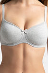 Jockey Padded Non Wired Medium Coverage T-Shirt Bra - Steel Grey Melange — thumbnail 6